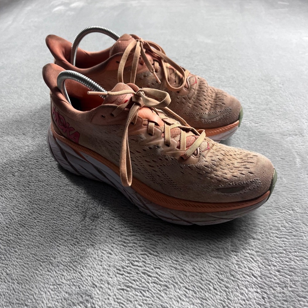 Hoka Clifton 8 Women Running Shoes Cantaloupe Silver Peony 1119394 CSPY Size 10B
